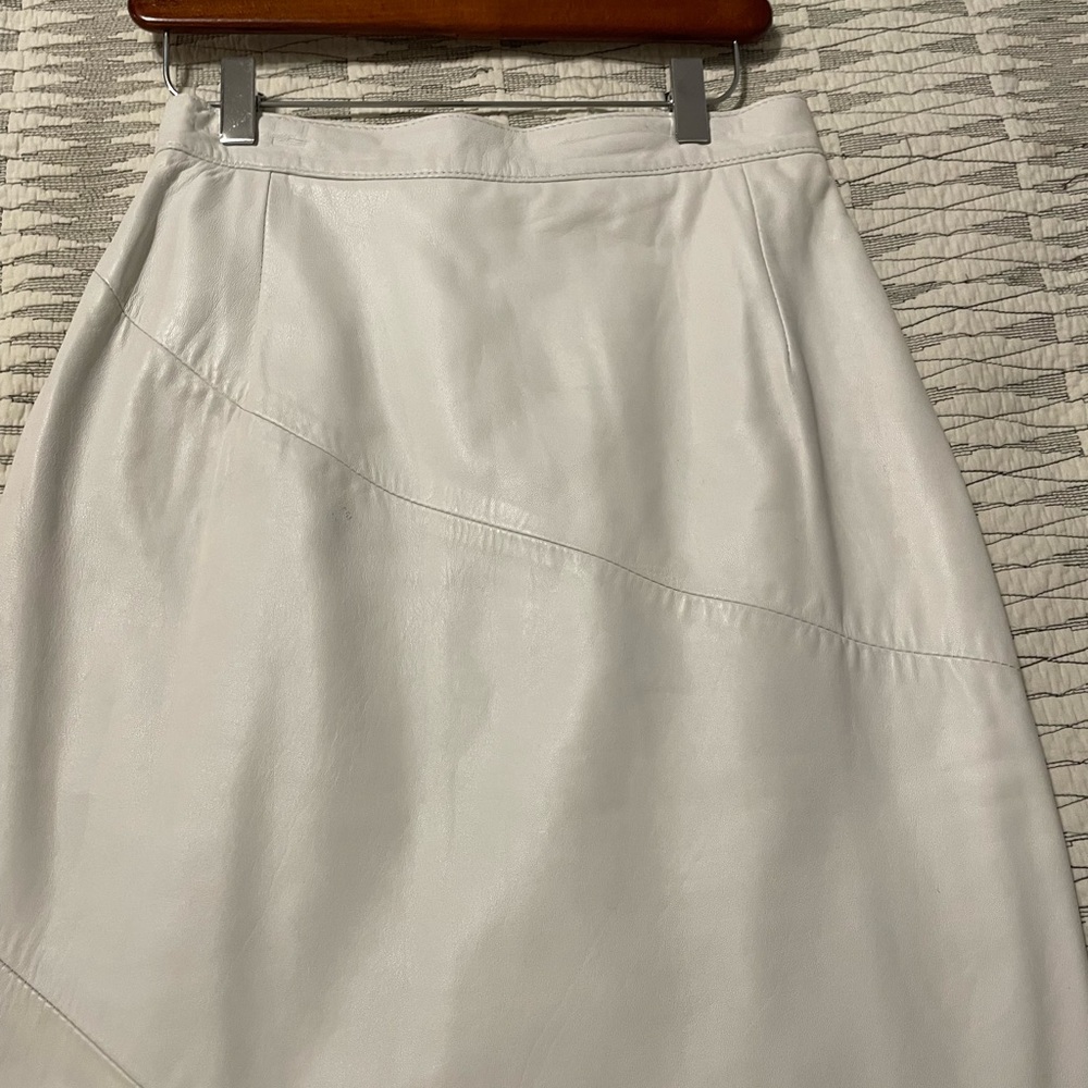 White leather skirt